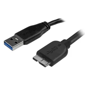 Startech.Com 0.5M 20In Slim Usb 3.0 A To Micro B Cable M/M - Mobile Charge Sync Usb 3.0 Micro B Cable For Smartphones An