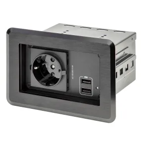 Startech.Com Conference Table Power Center With 1X Ce Certified Schuko Ac Outlet & 2X Usb Bc 1.2, Recessed In-Table/Desk