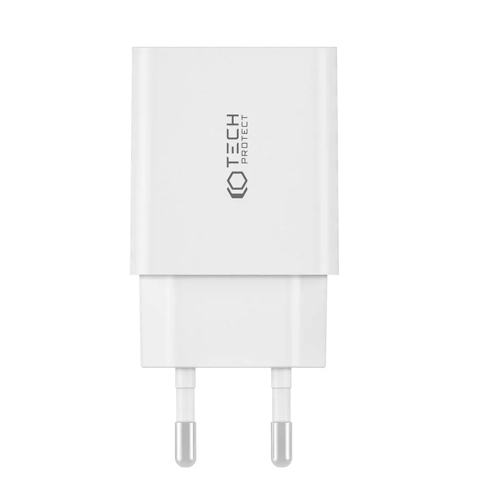 Tech-Protect Network PD 35W Vægoplader m. 2 x USB-C - Hvid