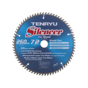 Tenryu SL-26072 260mm Silencer-Series Miter Saw Blade