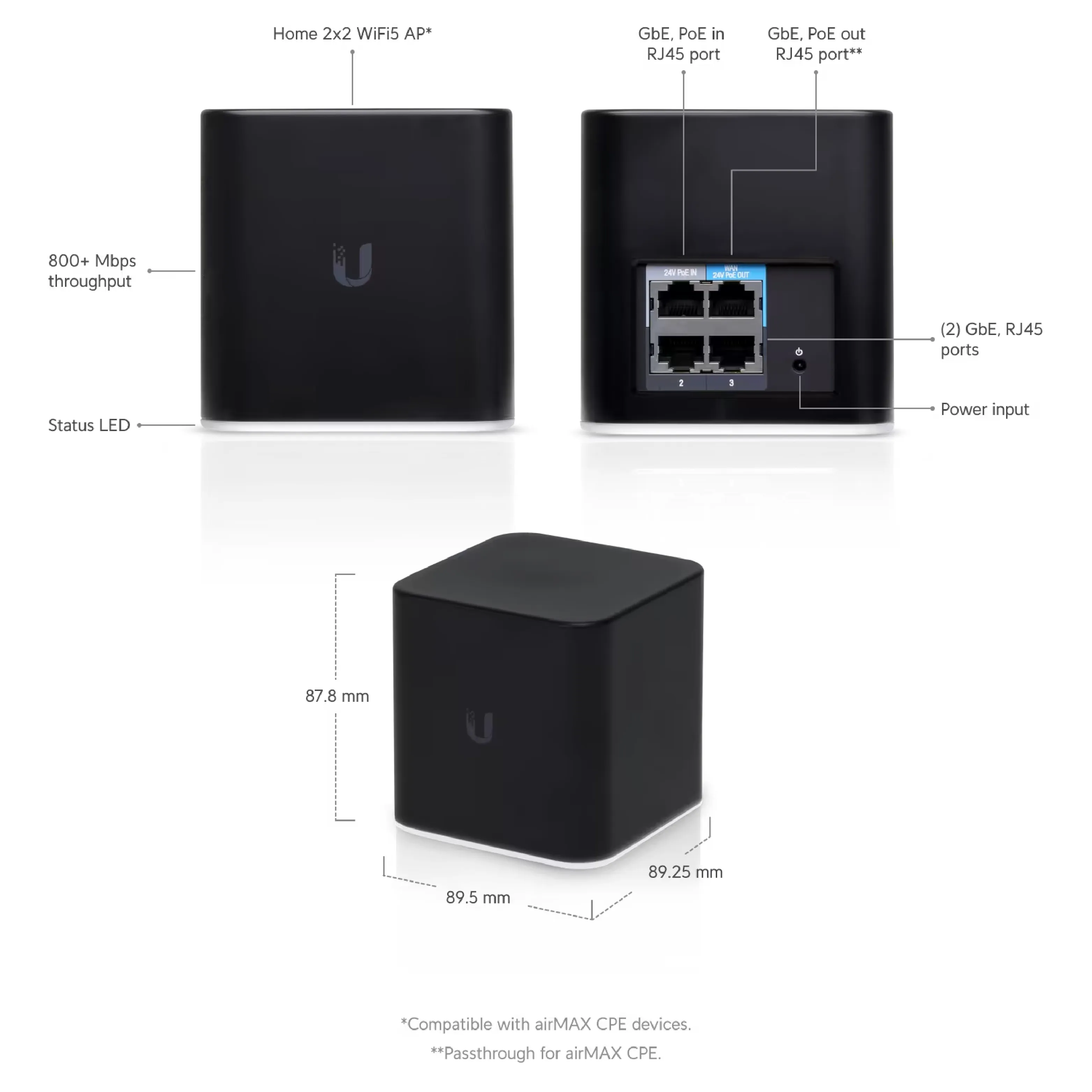 Ubiquiti ACB-AC UISP airCube Home WiFi Access Point