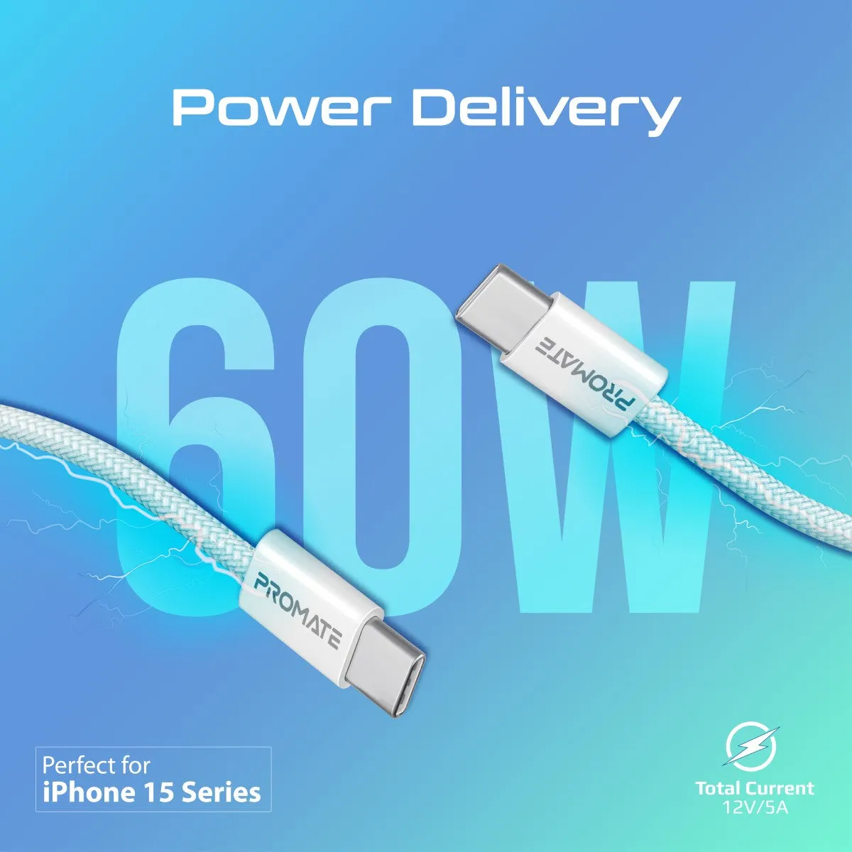 Ultra-Fast 60W Power Delivery USB-C cable