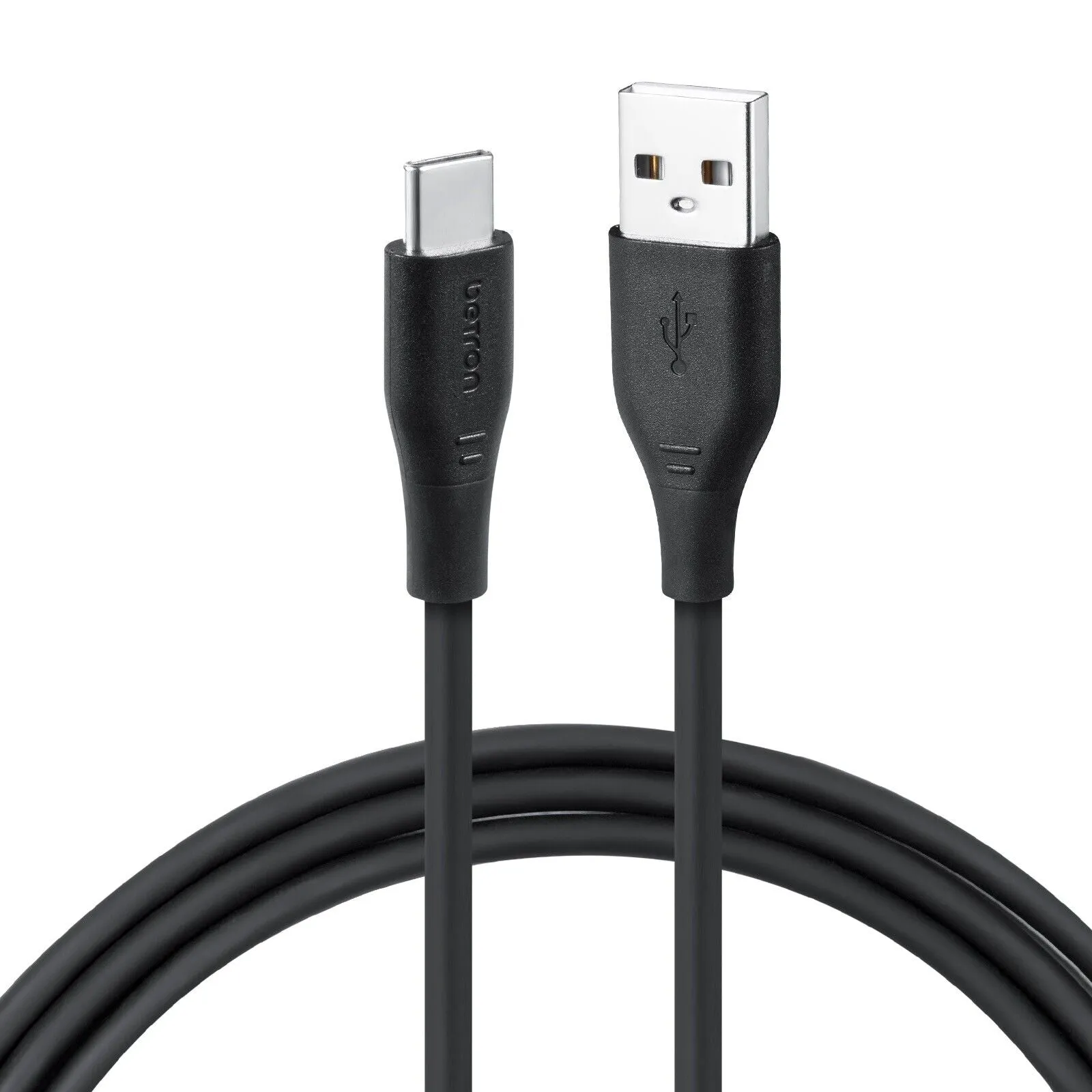 USB Fast Charger Cable Type A to Type-C Data Lead for Android USB-C Heavy Duty - 0.5 m, 1 m, 2 m, Black or White