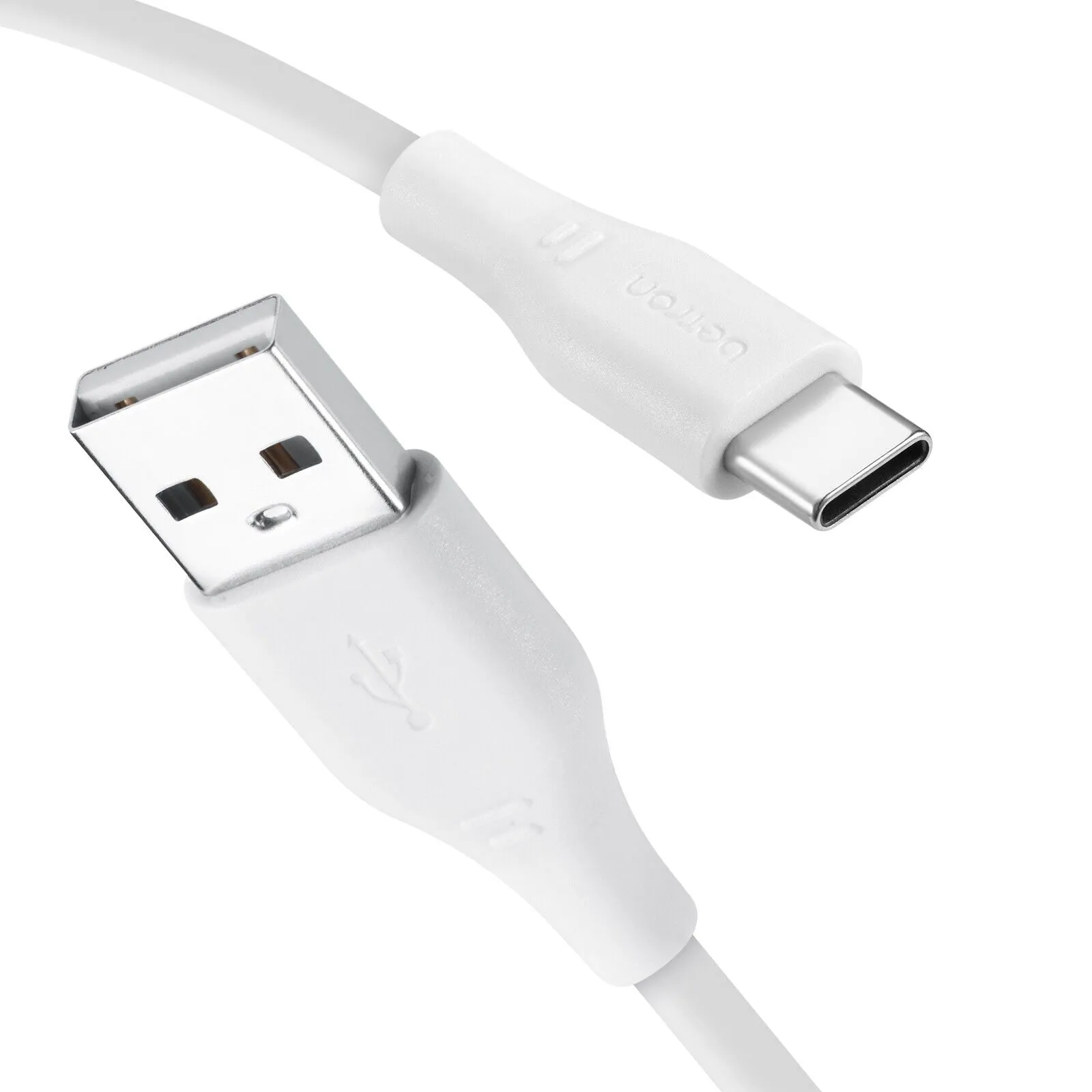 USB Fast Charger Cable Type A to Type-C Data Lead for Android USB-C Heavy Duty - 0.5 m, 1 m, 2 m, Black or White