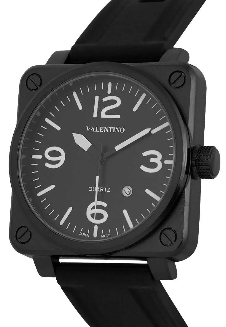 Valentino 20122292-BLK STP-BLK DL Rubber Strap for Men