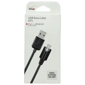 Verizon (6-Ft) Micro-USB to USB Charge/Sync Cable with Built-in LED - Black