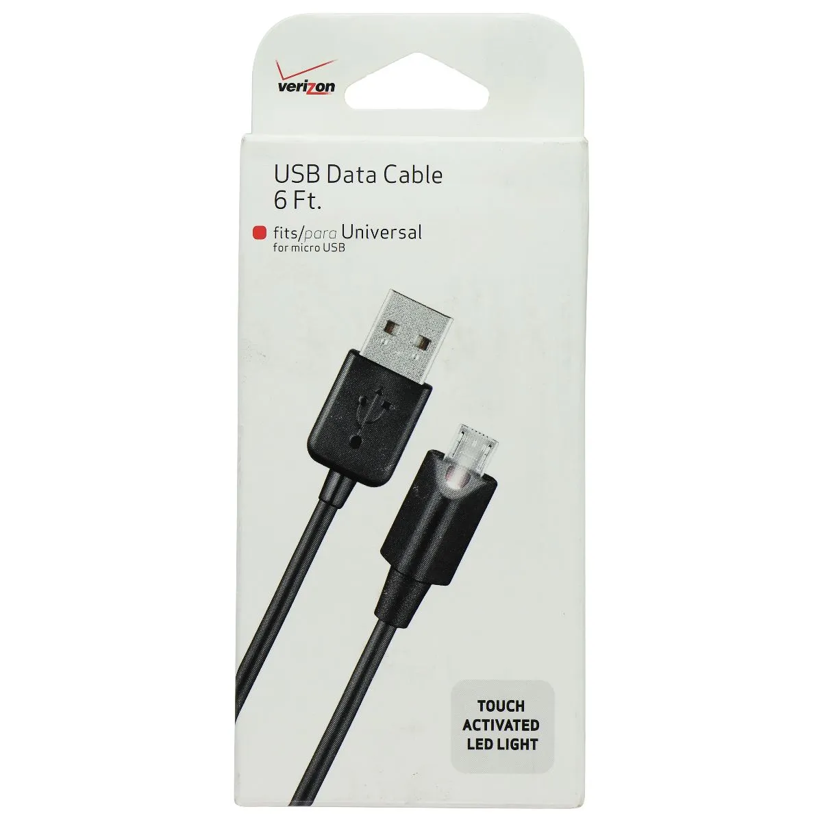 Verizon (6-Ft) Micro-USB to USB Charge/Sync Cable with Built-in LED - Black