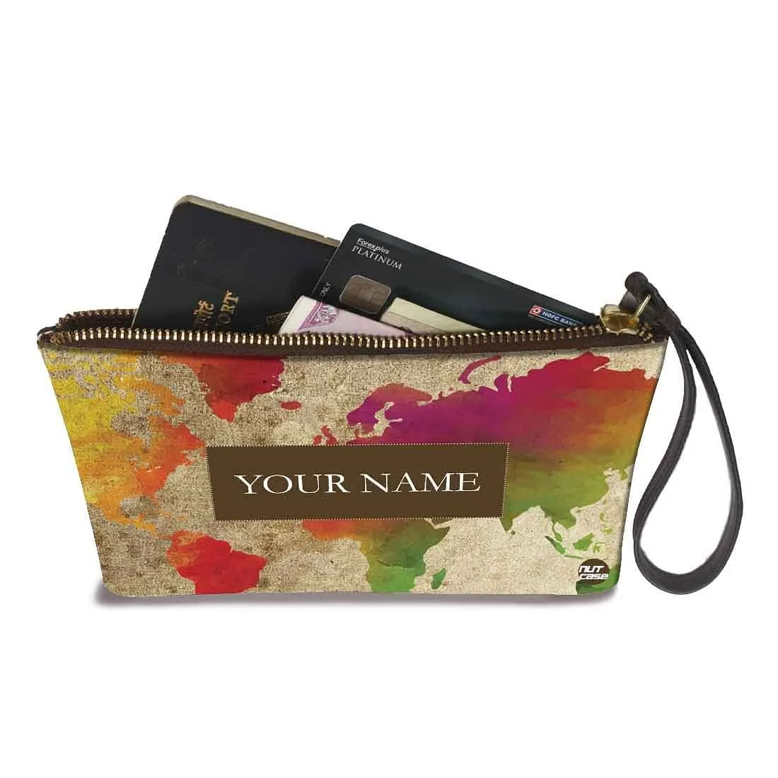 Womens Pouch Purse - Map Design