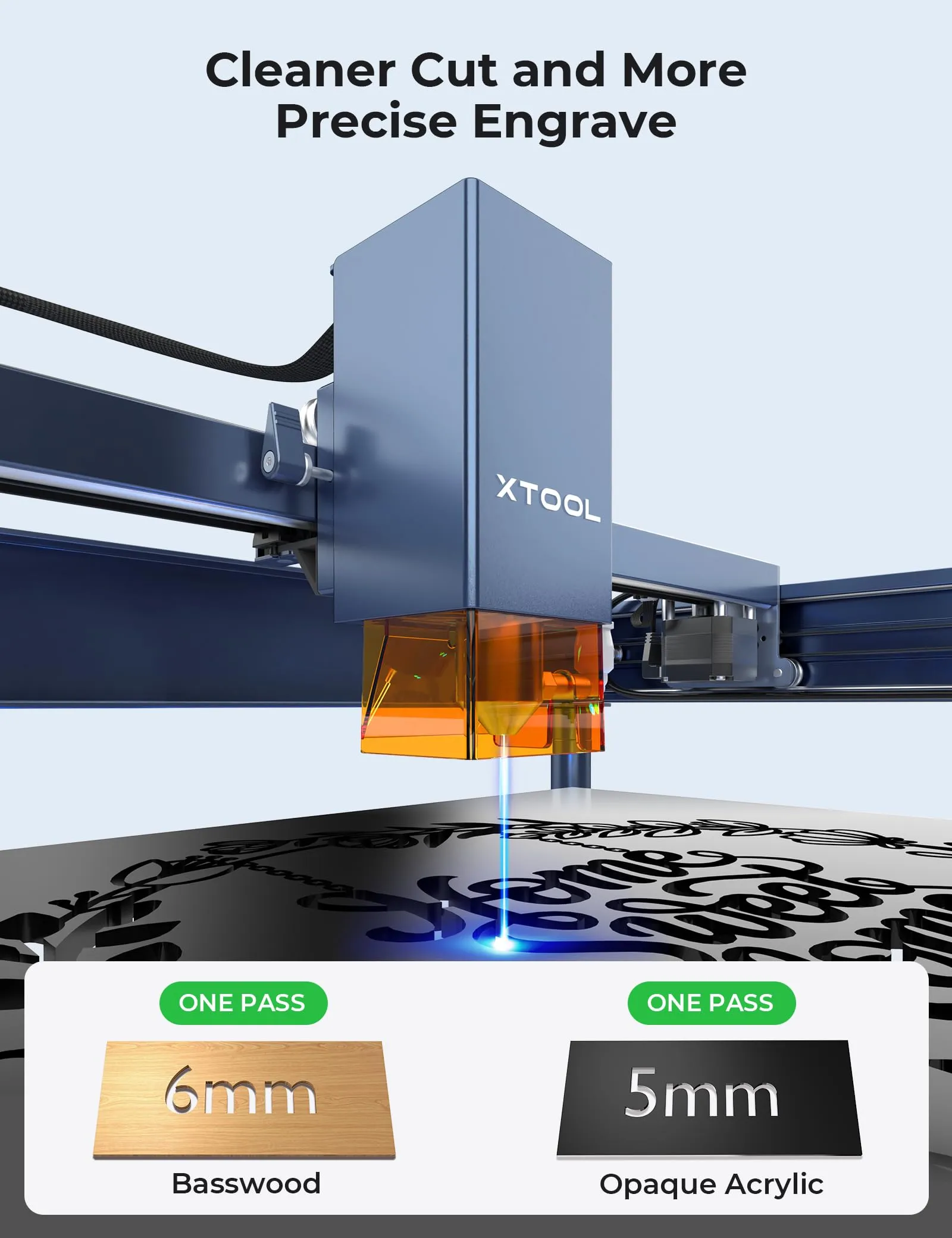 xTool D1 Pro Laser Engraver, 10W Laser Cutter Engraving Machine for Personalized Gifts, 60W Precisely Laser Engraving Machine, CNC Machine and Laser Engraver for Wood and Metal, Acrylic, Glass, etc.