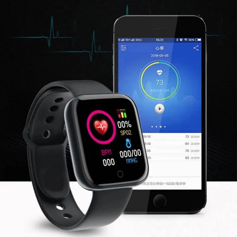 Y68 Multifunctional Smart Watch Unisex Bluetooth Fitness Bracelet