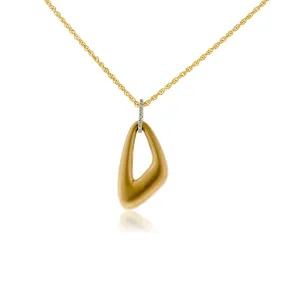 Yellow Gold Diamond Geometric Pendant with Chain