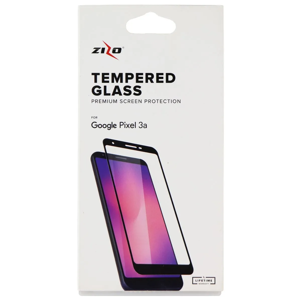 Zizo Full Glue Glass Compatible with Google Pixel 3a Screen Protector Black