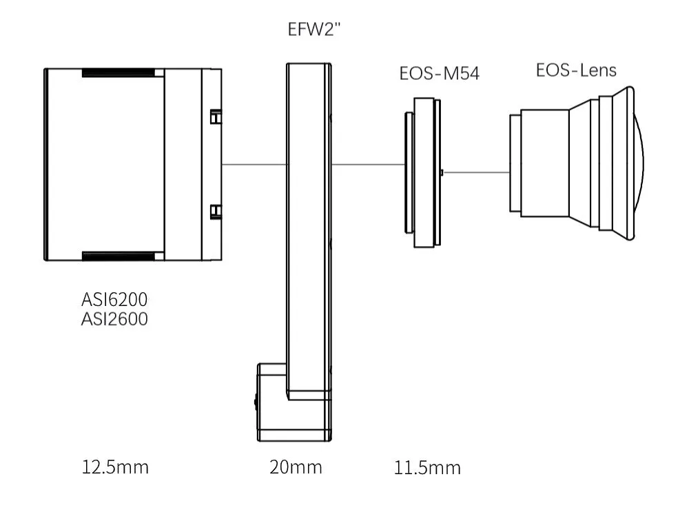 ZWO EOS Lens Adapter for 2″ Filter Wheel