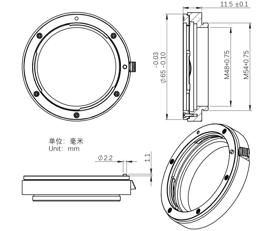 ZWO EOS Lens Adapter for 2″ Filter Wheel